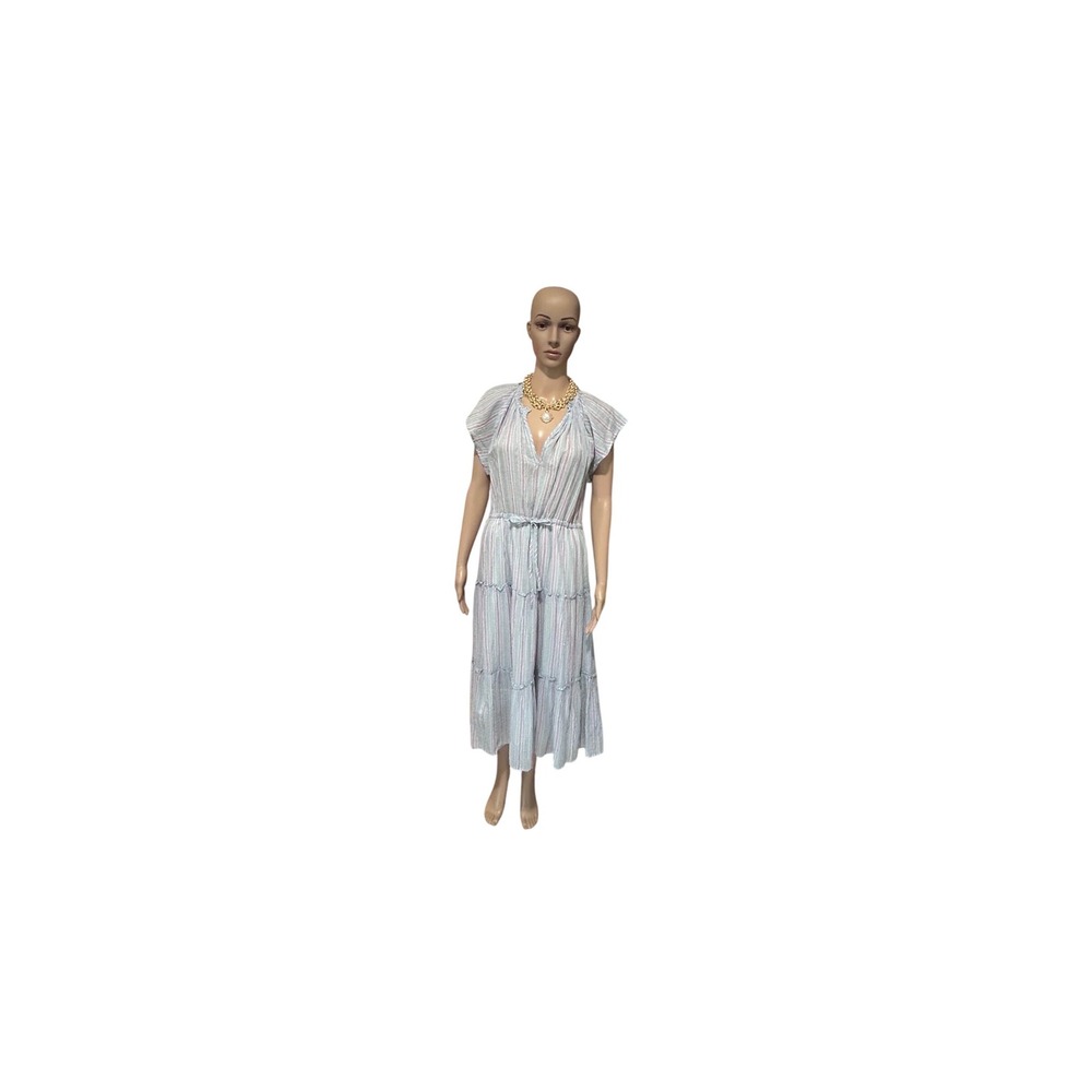 Rails Juni Placid‎ Stripe Midi Dress Blue Purple White 617A-163C-7027 Mens M